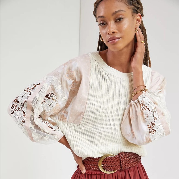 Anthropologie Tops - Pilcro Anthropologie Martine Peasant-Sleeve Sweater - #12